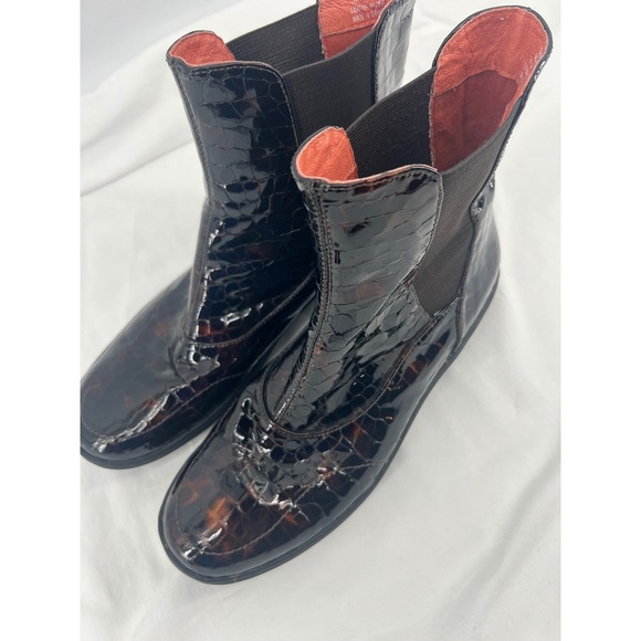 Sperry Top Sider Womens Boots Size 8M Brown Tortoise Shell Patent Leather Boots - Picture 3 of 9